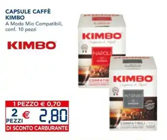 Esselunga Kimbo capsule caffè 10 pezzi offerta
