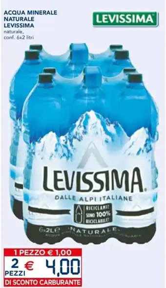 Esselunga Levissima Acqua minerale naturale 6x2 litri offerta