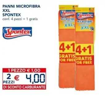 Esselunga Spontex Panni microfibra XXL 4 pezzi + 1 gratis offerta