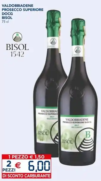 Esselunga Bisol Valdobbiadene prosecco superiore Docg 75 cl offerta