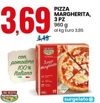Eurospin Pizza Margherita, 3 pz 960 g offerta