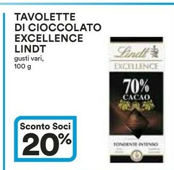 Coop Lindt Excellence 70% Cacao offerta