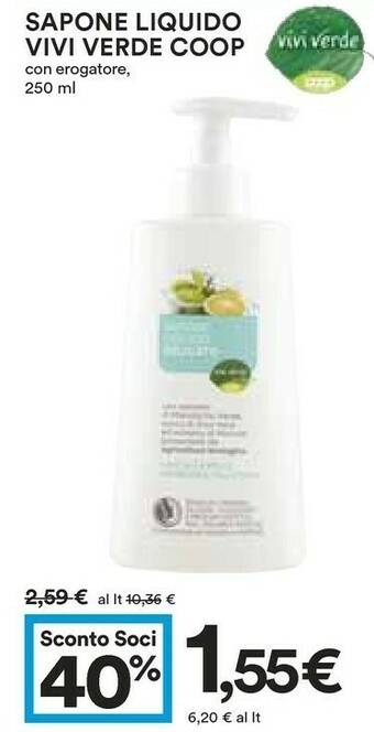Coop Vivi verde coop Sapone liquido offerta