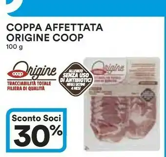 Coop Coop Coppa Affettata Origine 100 G offerta