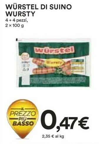 Coop Wursty Wurstel offerta