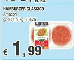 Crai Amadori Hamburger offerta