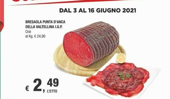 Crai Valtellina Bresaola offerta