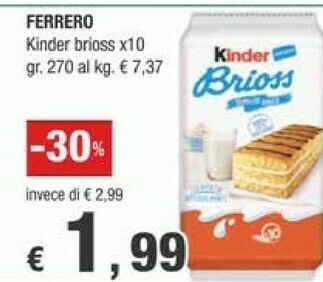 Crai Ferrero Kinder Brioss offerta