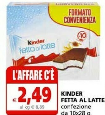 Il Gigante Kinder fetta al latte offerta