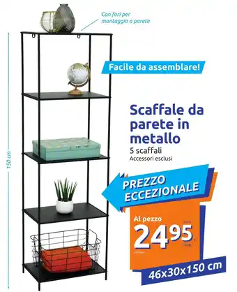 Action Scaffale da parete in metallo 46x30x150 cm offerta