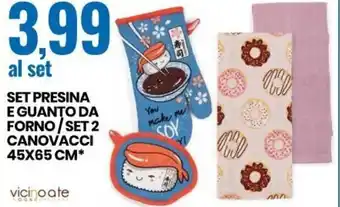 Eurospin Set Presina e Guanto da Forno/Set 2 Canovacci 45x65 cm offerta