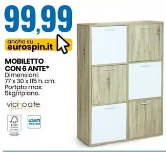Eurospin Mobiletto Con 6 Ante offerta