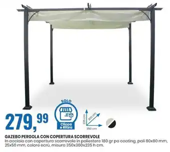 Gazebo Pergola con Copertura Scorrevole