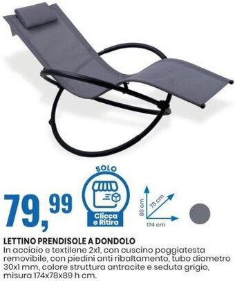 Eurospin Lettino Prendisole a Dondolo offerta