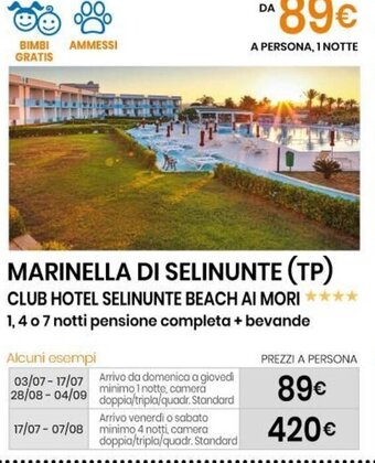 Eurospin Marinella di Selinunte (TP) Club Hotel Selinunte Beach ai Mori offerta