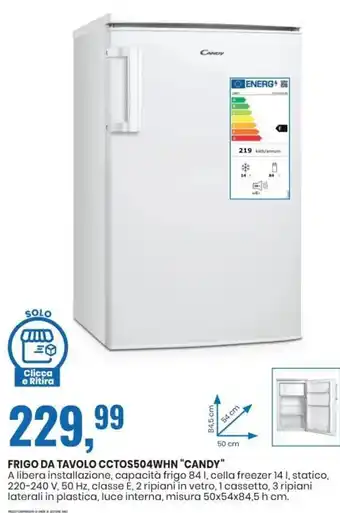 Eurospin Candy Frigo da Tavolo CCTOS504WHN offerta