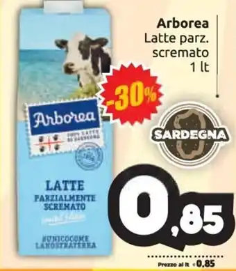 Vicino a te supermercati Arborea Latte parz. scremato 1 lt offerta