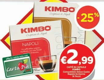 Crai Kimbo Cialde caffè offerta