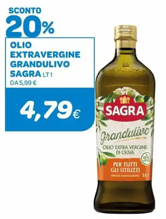 Ekom Sagra Olio Extravergine Grandulivo lt 1 offerta