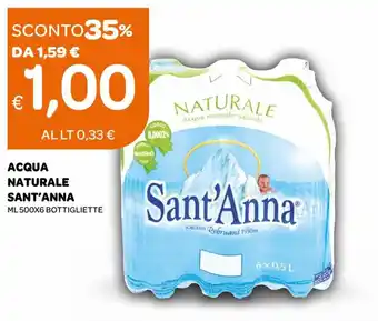 Ekom Sant'Anna Acqua Naturale ml 500x6 Bottigliette offerta