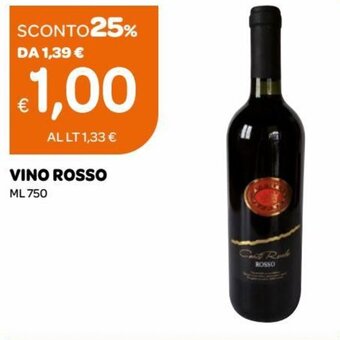 Ekom Vino Rosso ml 750 offerta