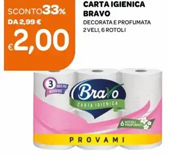 Ekom Bravo Carta Igienica 2 veli, 6 rotoli offerta