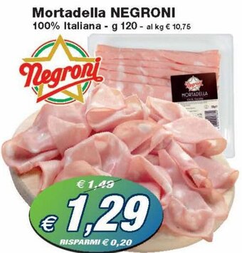 Prix Quality Negroni Mortadella 100% Italiana g 120 offerta