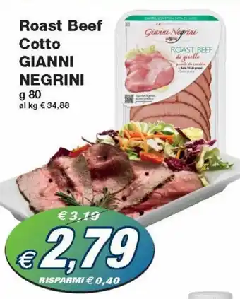 Prix Quality Gianni Negrini Roast Beef Cotto g 80 offerta