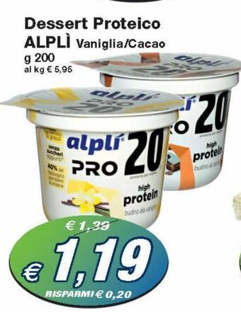 Alplì Dessert Proteico Vaniglia/Cacao g 200