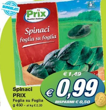 Prix Quality Prix Spinaci Foglia su Foglia g 450 offerta