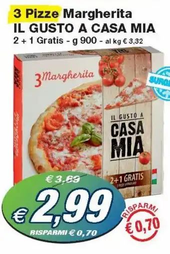Prix Quality IL Gusto a Casa Mia 3 Pizze Margherita 2+1 g 900 offerta