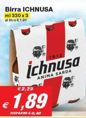 Ichnusa Birra ml 330 x 3