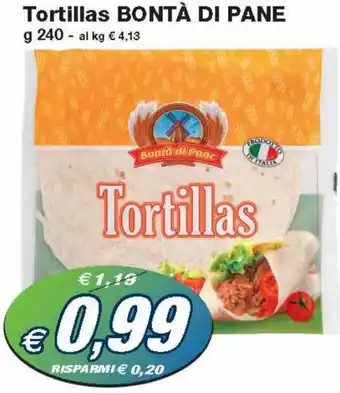 Prix Quality Bontà di Pane Tortillas g 240 offerta