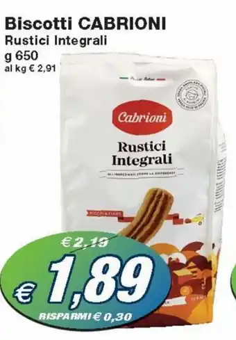 Prix Quality Cabrioni Biscotti Rustici Integrali g 650 offerta