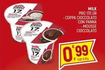 Milk Pro 170 gr Coppa Cioccolato Con Panna/Mousse Cioccolato