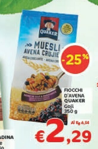 Crai Quaker Cereali offerta