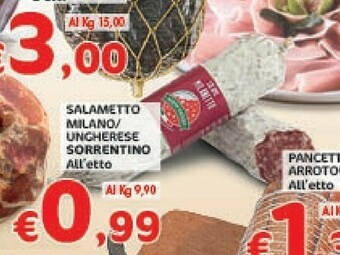 Crai Sorrentino Salame milano offerta