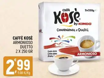 Ottimo Market Caffè Kosè Arrmonioso Duetto 2x250 gr offerta