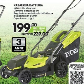 Orizzonte Ryobi Tagliaerba offerta
