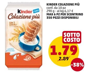 PENNY Kinder Colazione Più 10 pz 290 g offerta