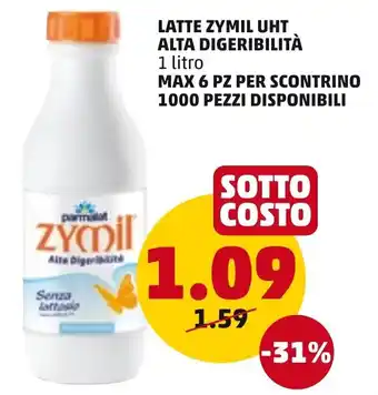PENNY Parmalat Zymil Latte UHT Alta Digeribilità 1 litro offerta
