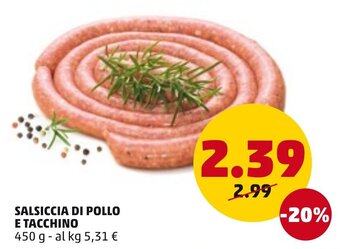 Salsiccia di Pollo e Tacchino 450 g