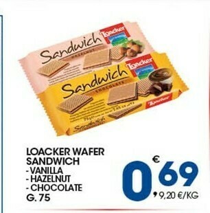 Sigma Loacker Wafer offerta