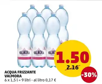 PENNY Valmora Acqua Frizzante 9 litri offerta