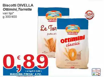 Divella Biscotti Ottimini, Torrette vari tipi g 300/400