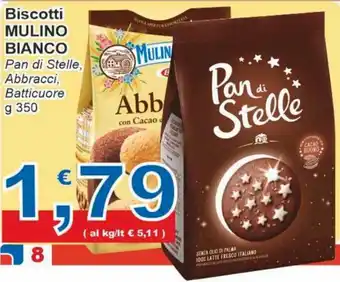 Sidis Mulino Bianco Biscotti Pan Di Stelle, Abbracci, Batticuore g 350 offerta
