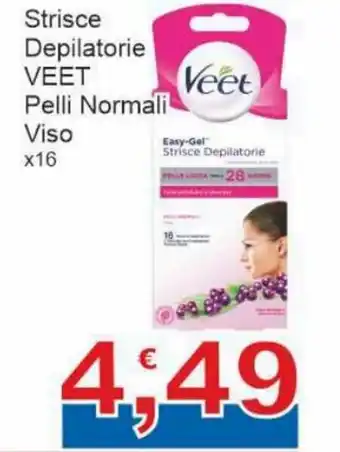 Sidis Veet Strisce Depilatorie Pelli Normali Viso x16 offerta