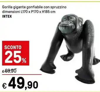 Iper La Grande Intex intex gorilla gigante gonfiabile con spruzzino offerta