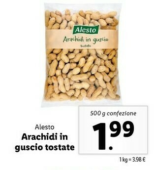 Lidl Alesto Arachidi In Guscio Tostate 500 G offerta