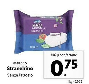 Lidl Merivio Stracchino Senza Lattosio 100 G(ml) offerta